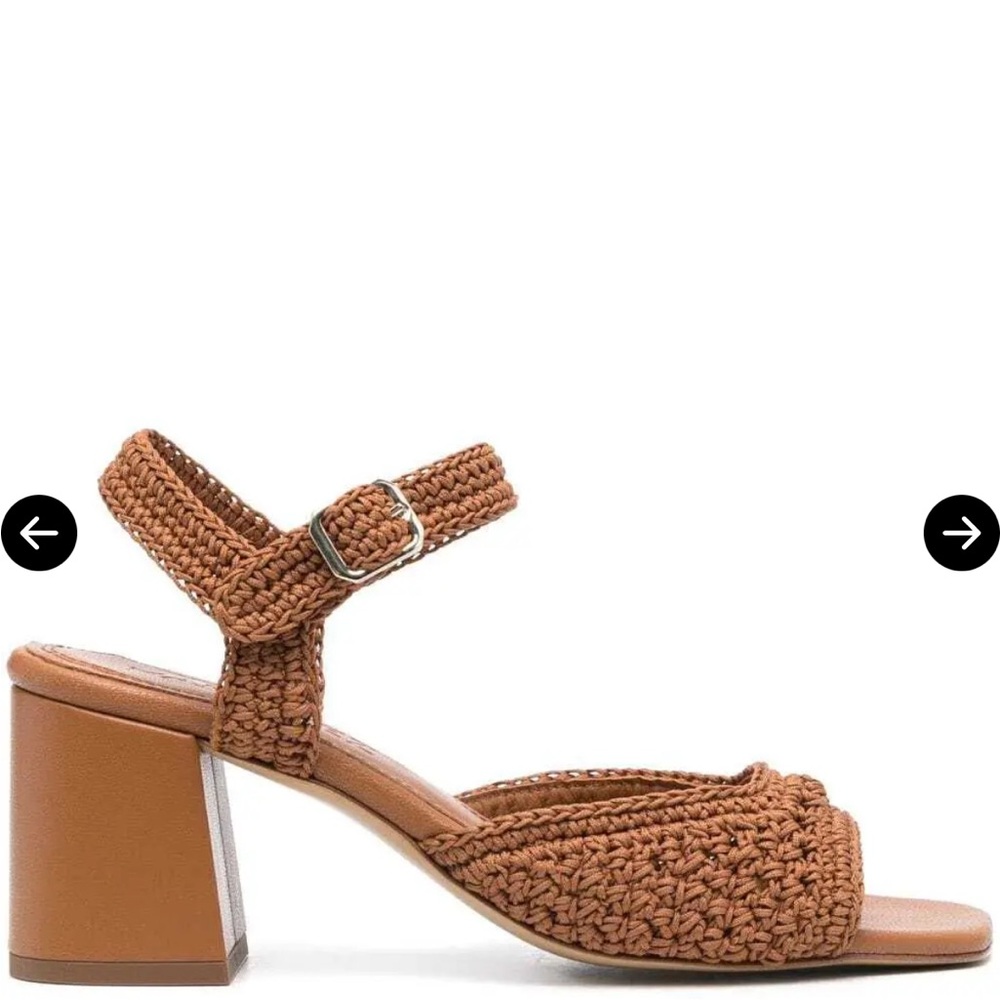 SOULIERS MARTINEZ
Sicilia 75mm Woven Leather Sandals sz 8,5